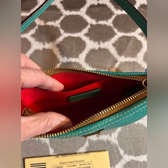 Dooney & Bourke NWT Turquoise Leather Mini Shoulder or Wristlet Bag summer fun - Picture 11 of 15
